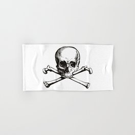 Skull and Crossbones | Jolly Roger | Pirate Flag | Black and White | Hand & Bath Towel