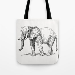 Elephant Illustration Tote Bag