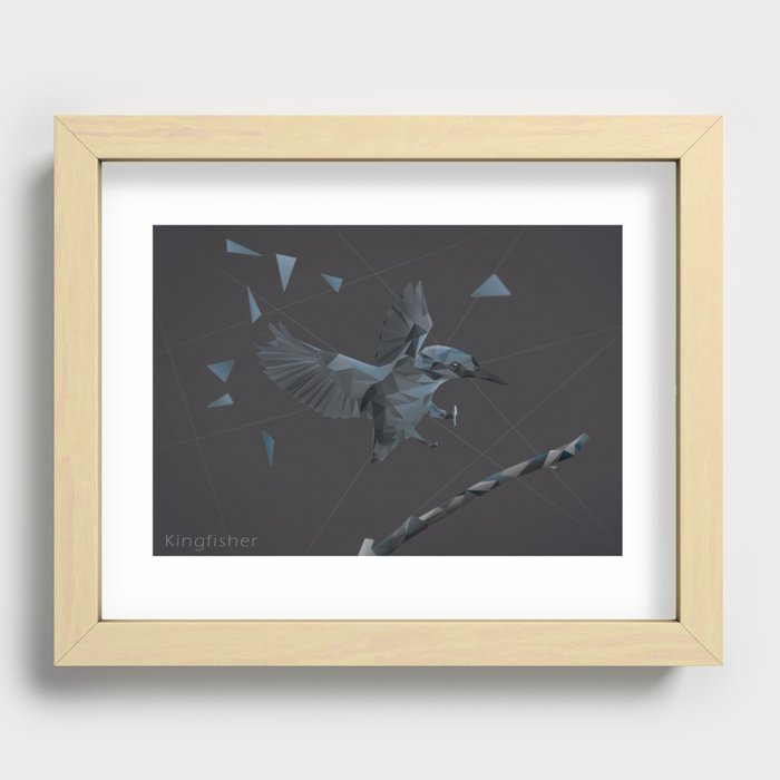 Polygon Kingfisher Recessed Framed Print