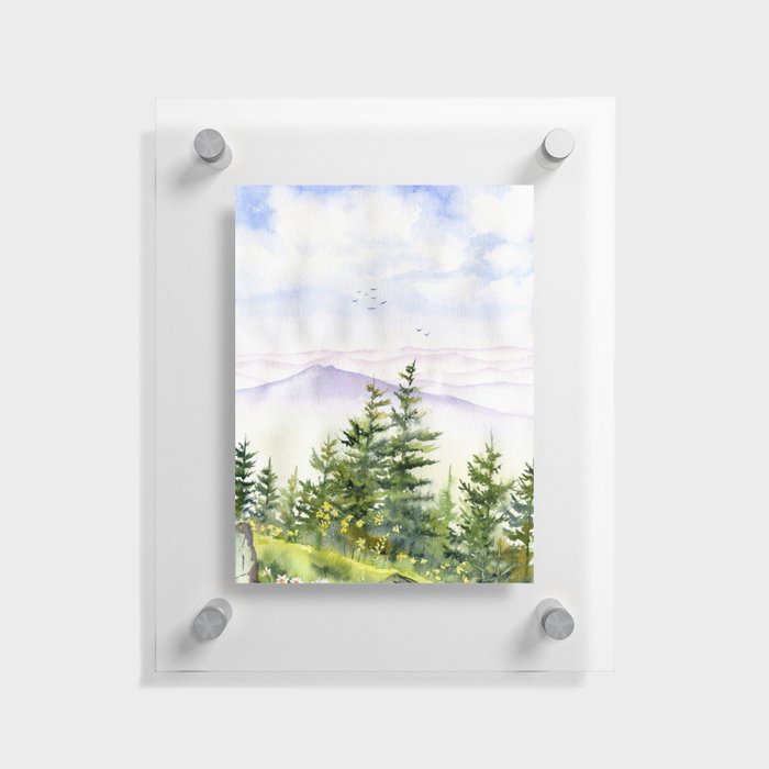 View of Adirondack Mountains Floating Acrylic Print