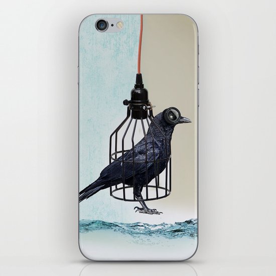 bird in the wire iPhone & iPod Skin