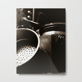 Coffee break Metal Print | Black And White, Coffeemaker, Bbbar, Mokapot, Relax, Sepia, Metal, Photo, Digital, Monochrome 