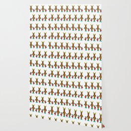 Cute Christmas Buddies Pattern Wallpaper By Marionspatterndesign