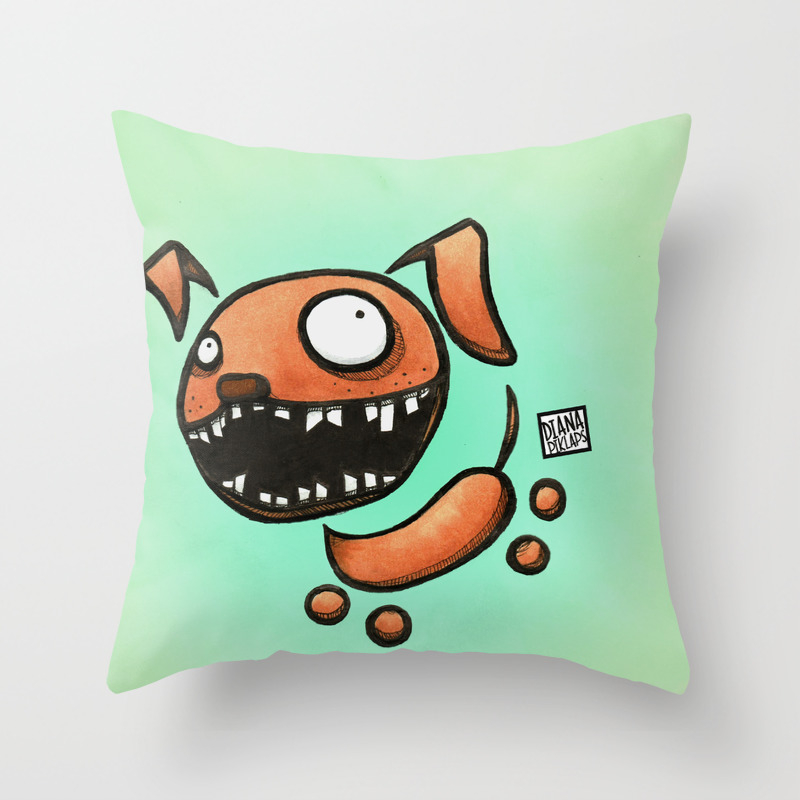 Flying Sausage Crazy Weiner Dog Throw Pillow By Dpklps Society6