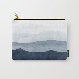 Indigo Abstract Watercolor Mountains Carry-All Pouch