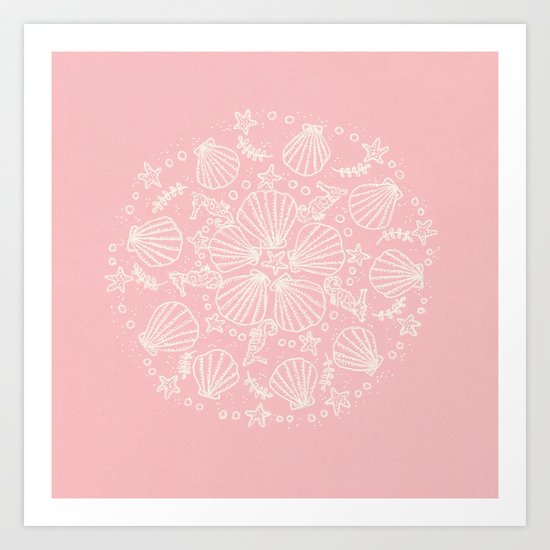 Pink Mermaid Art Print