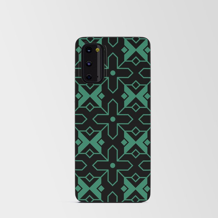 Antique seamless green background Islam cross star geometry Android Card Case