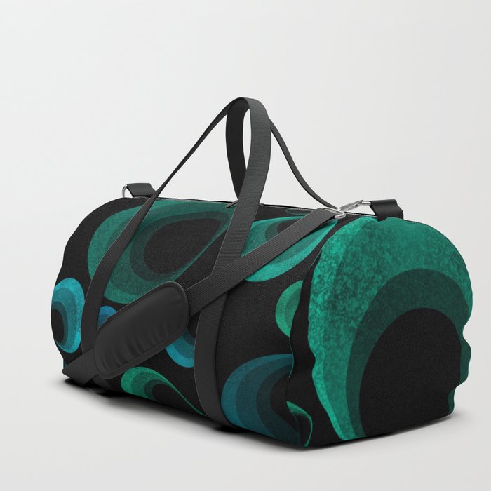 Teal & Green Abstract Circles Duffle Bag