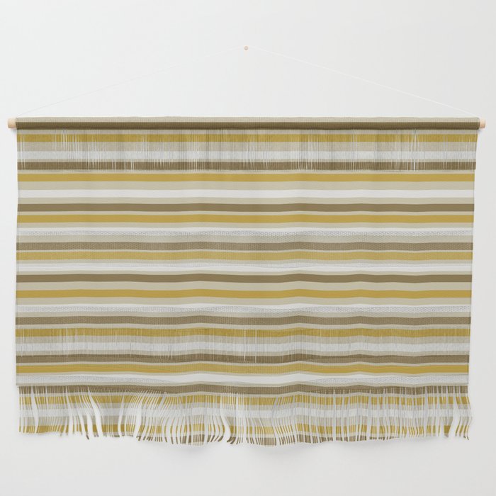 Earthy Tones Abstract Horizontal Stripes Pattern Wall Hanging