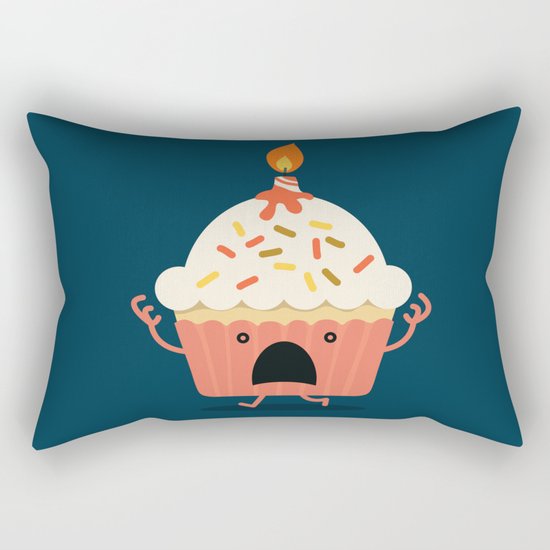 Cupcake on fire Rectangular Pillow