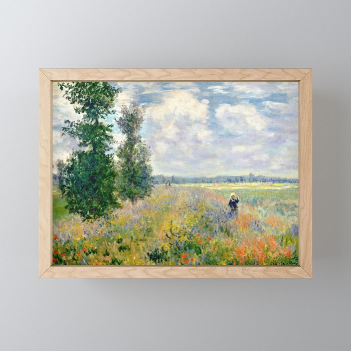 Poppy Fields near Argenteuil by Claude Monet Framed Mini Art Print