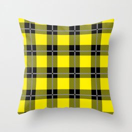 Yellow and Black Flannel-Plaid Pattern Throw Pillow