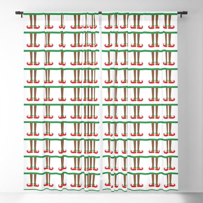 Christmas Elf Pattern Blackout Curtain