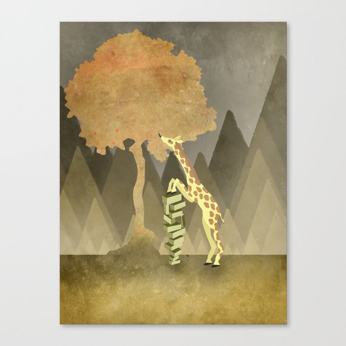Giraffe Snacks Canvas Print