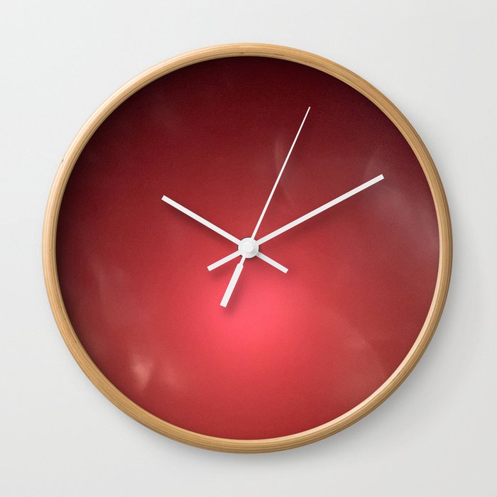 Abstract Burgundy Red Pink Gradient Bokeh Wall Clock