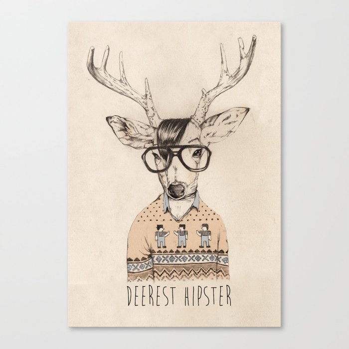 Deerest hipster Canvas Print