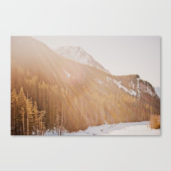 Sun Shining through the Mountains Canvas Print