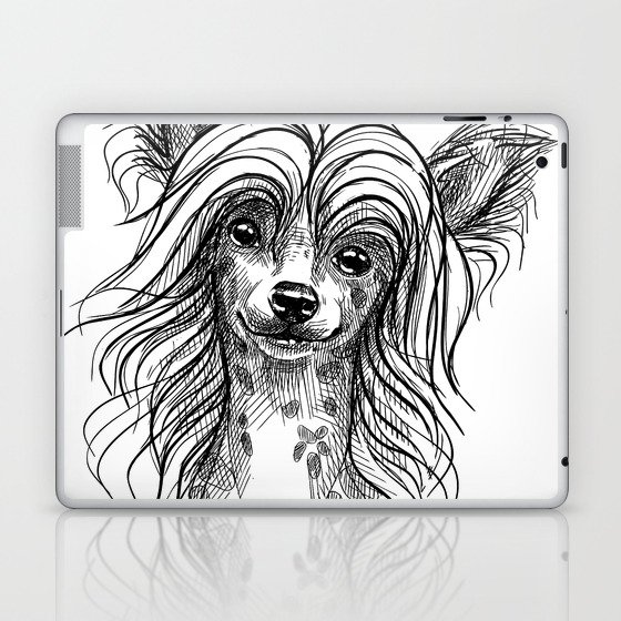 Cute little Chinese crested puppy. Laptop & iPad Skin