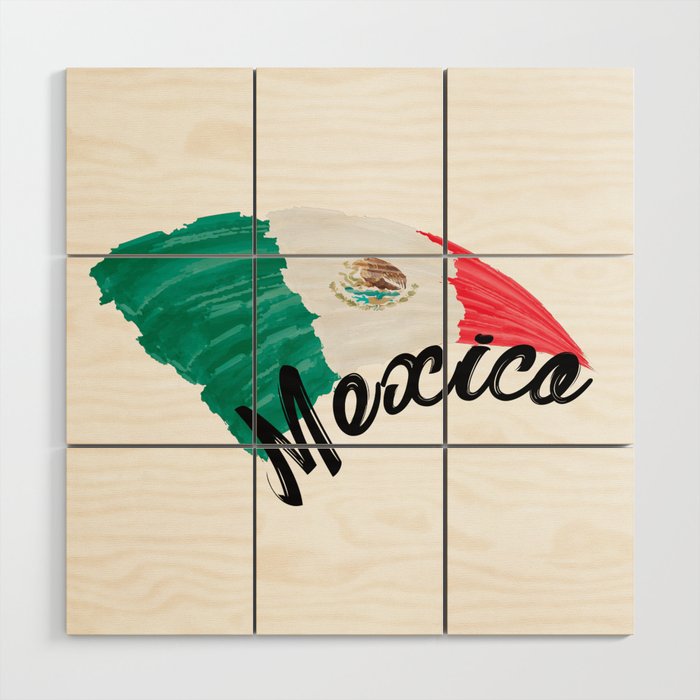 Mexico flag Wood Wall Art