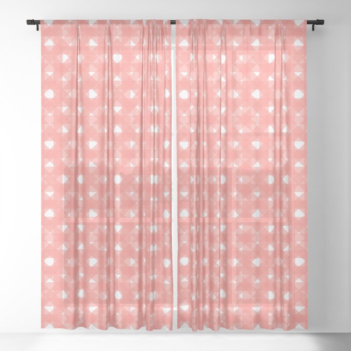 Weave pattern pink Sheer Curtain