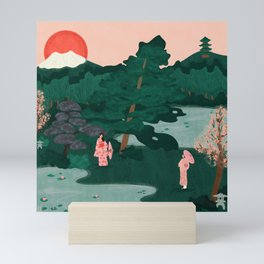 Kimono Meeting in the Garden  Mini Art Print