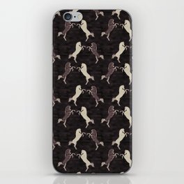 seamless pattern gray horses sniffing, digital painting iPhone Skin