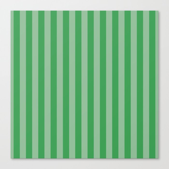 Clover Green Summer Cabana Beach Picnic Stripes Canvas Print