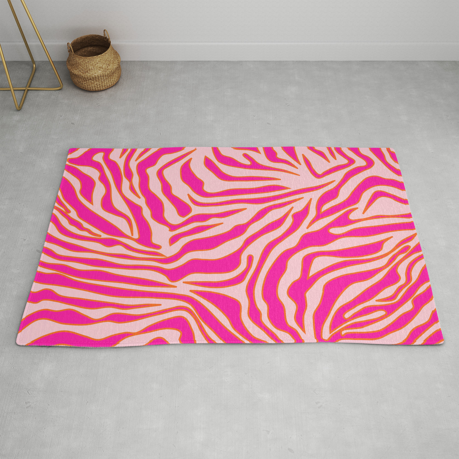 Zebra Print Pink And Orange Zebra Stripes Wild Animal Print Preppy Decor  Modern Zebra Pattern Rug by Daily Regina Designs | Society6