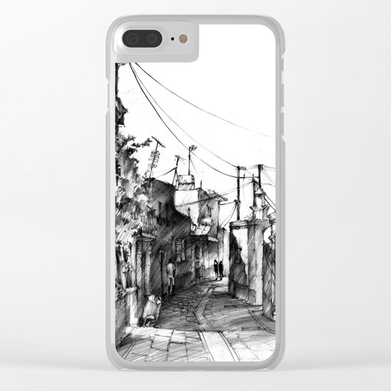 Rhodes backalley Clear iPhone Case