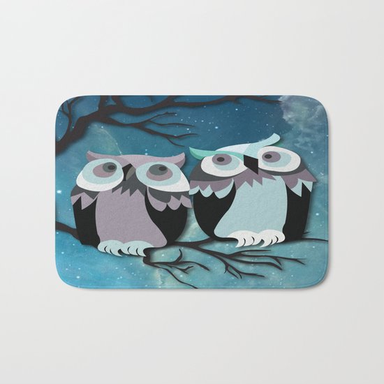 Owls In Moonlight Bath Mat