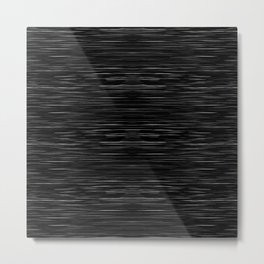 Meteor Stripes - Deep Black Metal Print | Trend, Graphicdesign, Monochromatic, Basicdesign, Homedecor, Nordicstyle, Gray, Thinstripes, Stripes, Simpledesign 