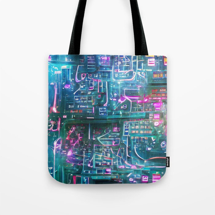 Over the Neon City Tote Bag