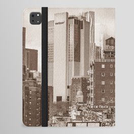 New York City Sepia Skyline iPad Folio Case