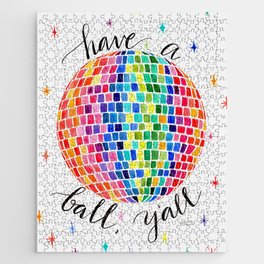 Have a (Disco) Ball, Y'all - Color Sparkles Background Jigsaw Puzzle