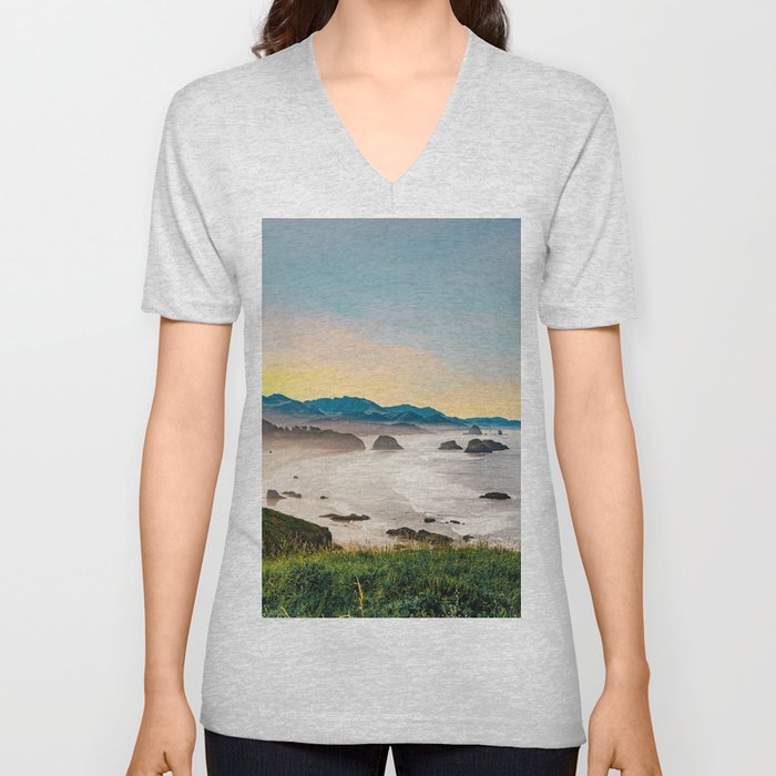 Cannon Beach V Neck T Shirt