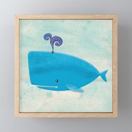 Baby Blue Whale Framed Mini Art Print