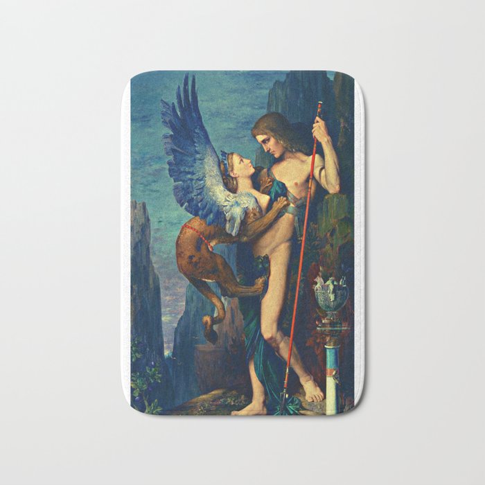 Oedipus and the Sphinx - French Artwork Bath Mat