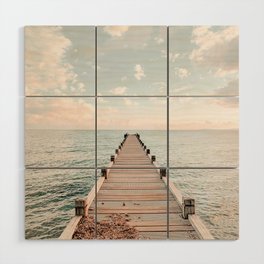 Pastel Beach Sunset Wood Wall Art