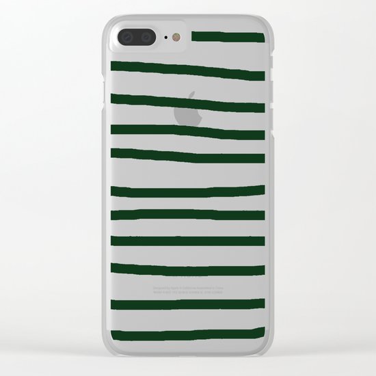 Simply Drawn Stripes in Pine Green Clear iPhone Case