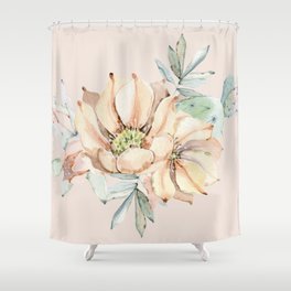 Country Cactus Coral Roses Shower Curtain