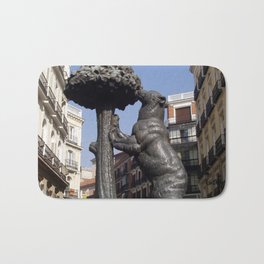 Spain Photography - The Bear And The Strawberry Tree Sculpture  Bath Mat