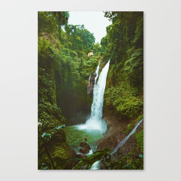 The Valley's Waterfall (Color) Canvas Print