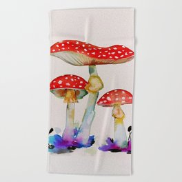 Mushroom Trio Beach Towel