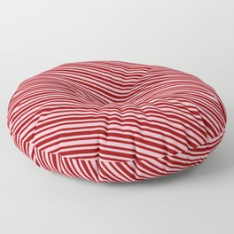 [ Thumbnail: Light Pink & Dark Red Colored Pattern of Stripes Floor Pillow ]