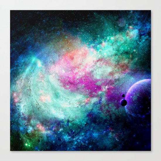 Teal Galaxy Canvas Print