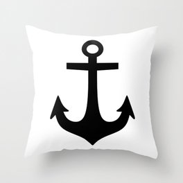 Anchor (Black & White) Throw Pillow