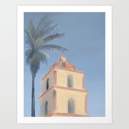 church in Santa Barbara Art Print
