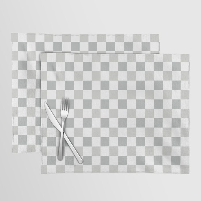 Checkerboard Squares In Warm Gray Placemat