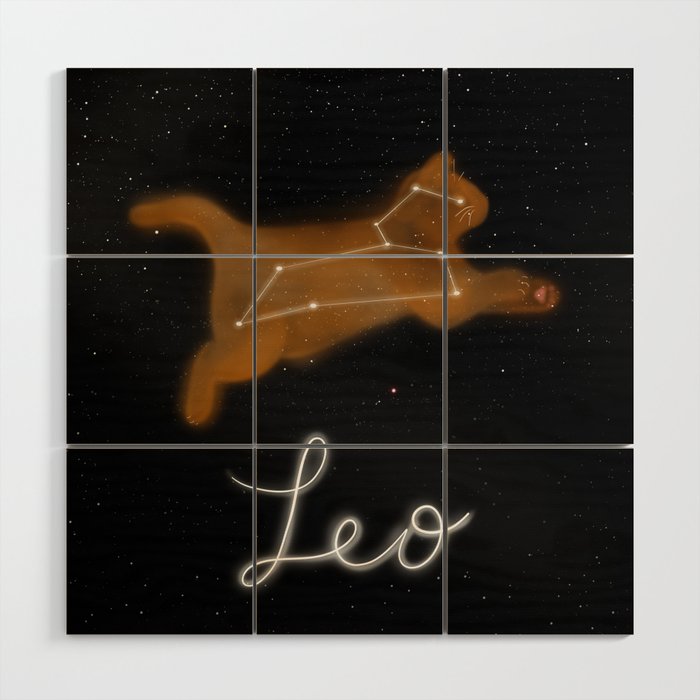 Chonky Leo Constellation Wood Wall Art