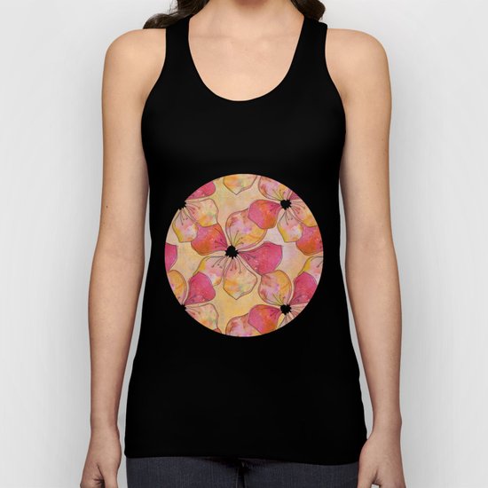 Floral watercolor pattern in pastel tones Unisex Tank Top